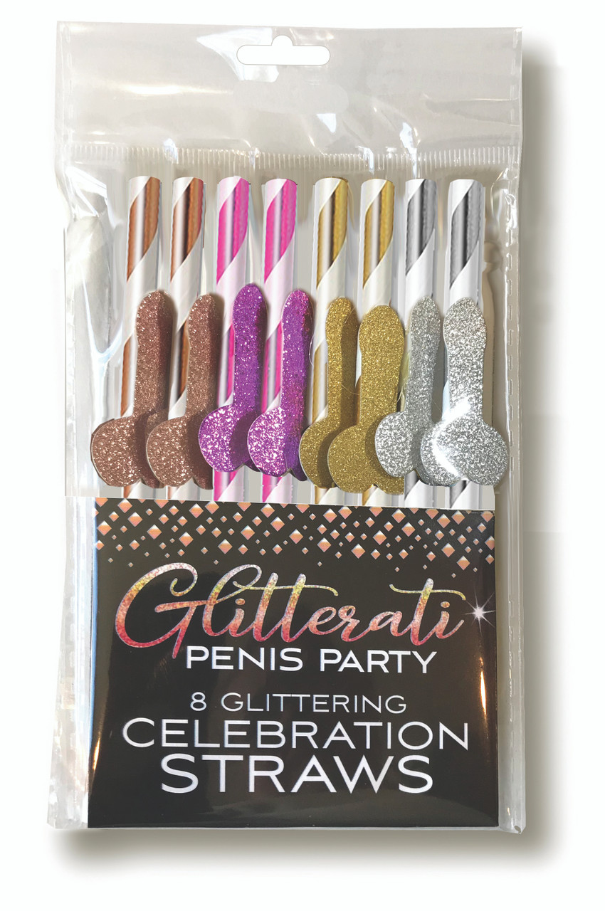 Glitterati Penis Party Cocktail Celebration Straws from Little Genie. Penis party supplies. Designed for the Bride with impeccable taste