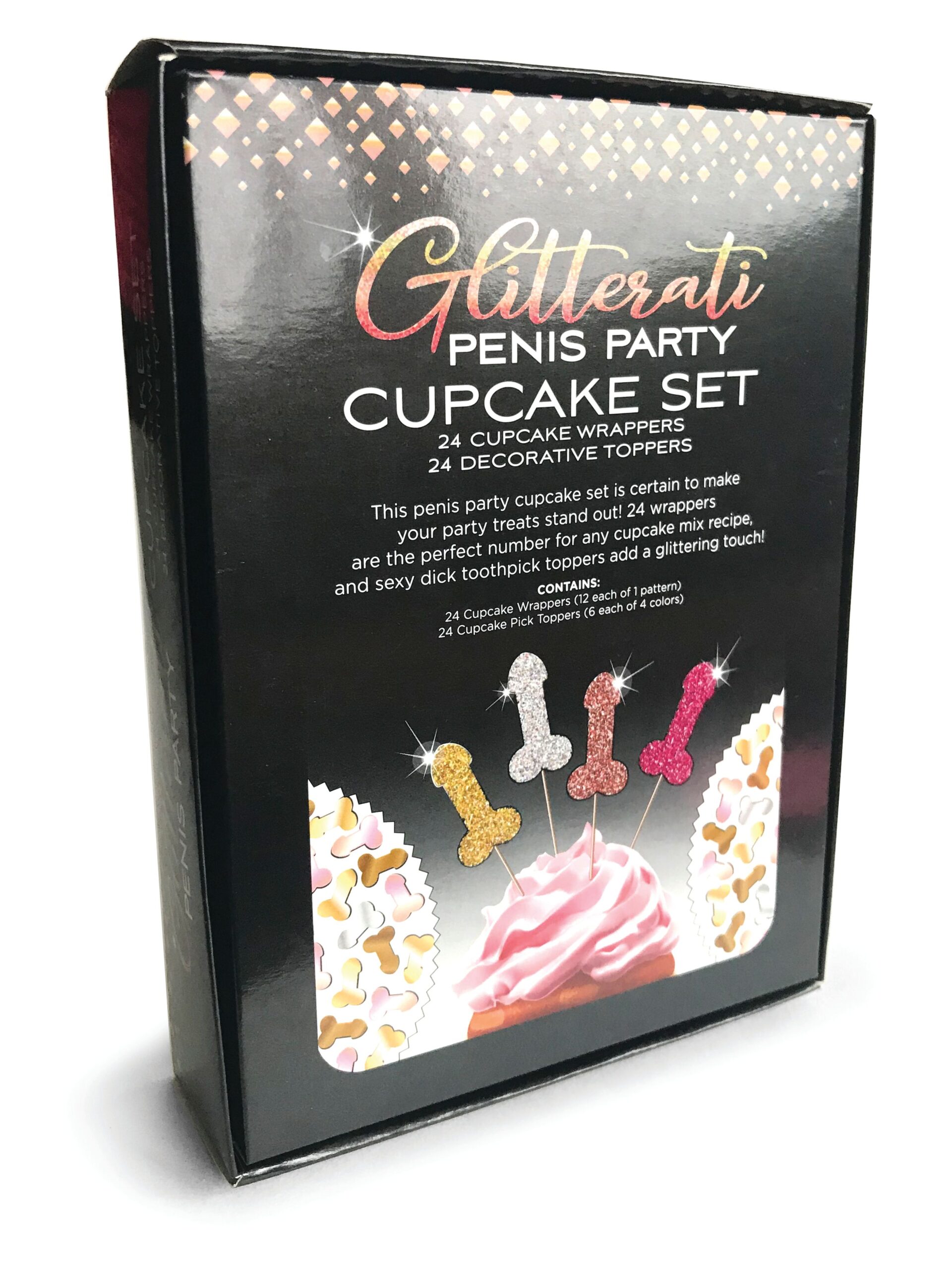 Glitterati Penis Party Cupcake Set from Candyprints. Designed for the Bride with impeccable taste