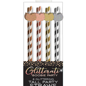Glitterati Boobie Tall Party Straws from Candyprints. Designed for the Bride with impeccable taste