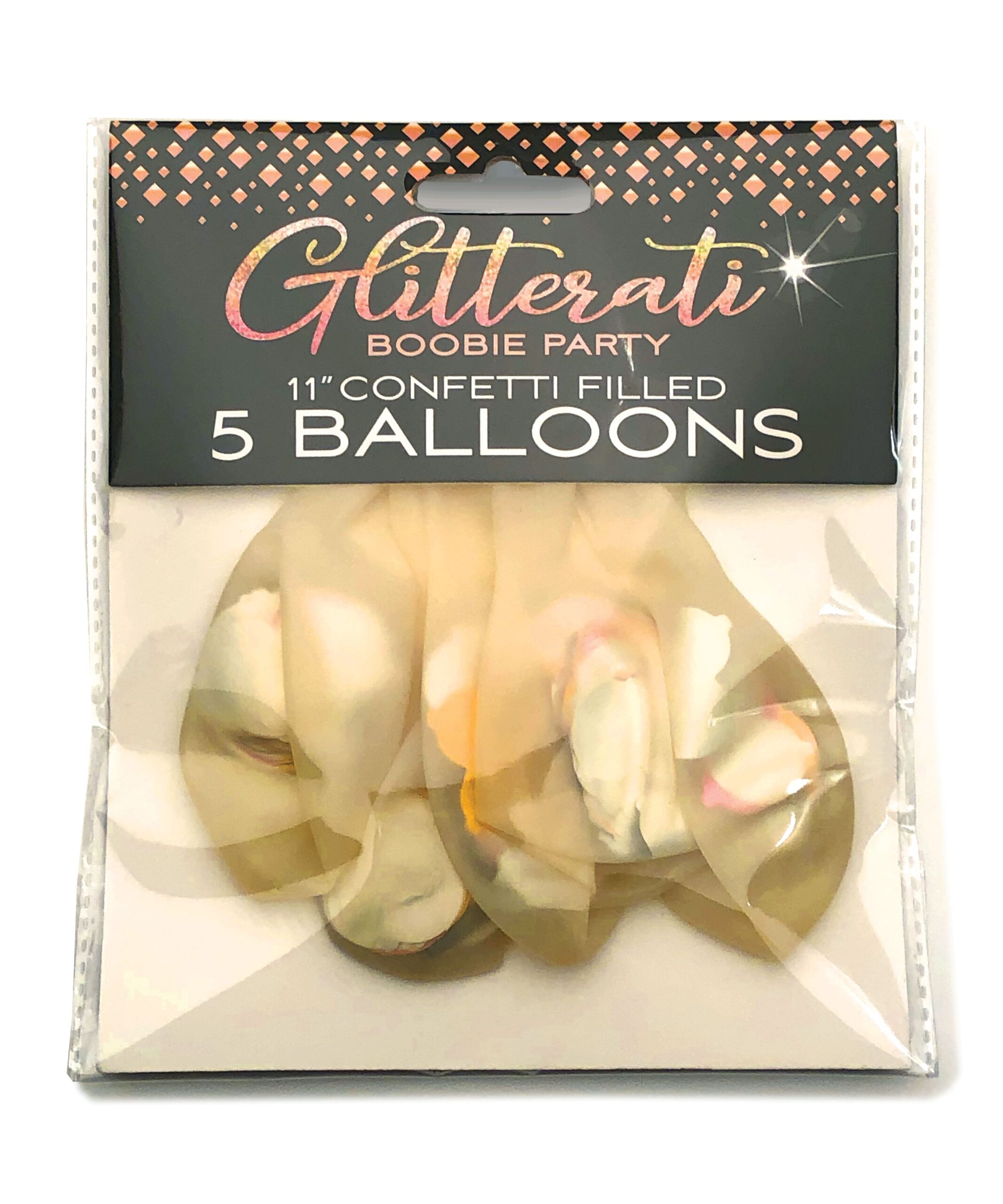 Glitterati Boobie Confetti Balloons from Candyprints. Great for bachelor