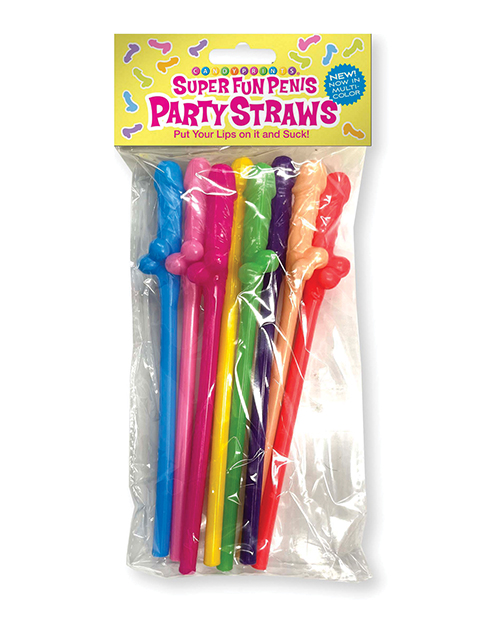 Super Fun Penis Multicolor Straws Pack of 8 from Candy Prints. Super Fun Penis straws are a playful way to accessorize your party. Great for Bachelorette or Birthday Parties from our top selling Super Fun Penis line of party goods. Each package contains e
