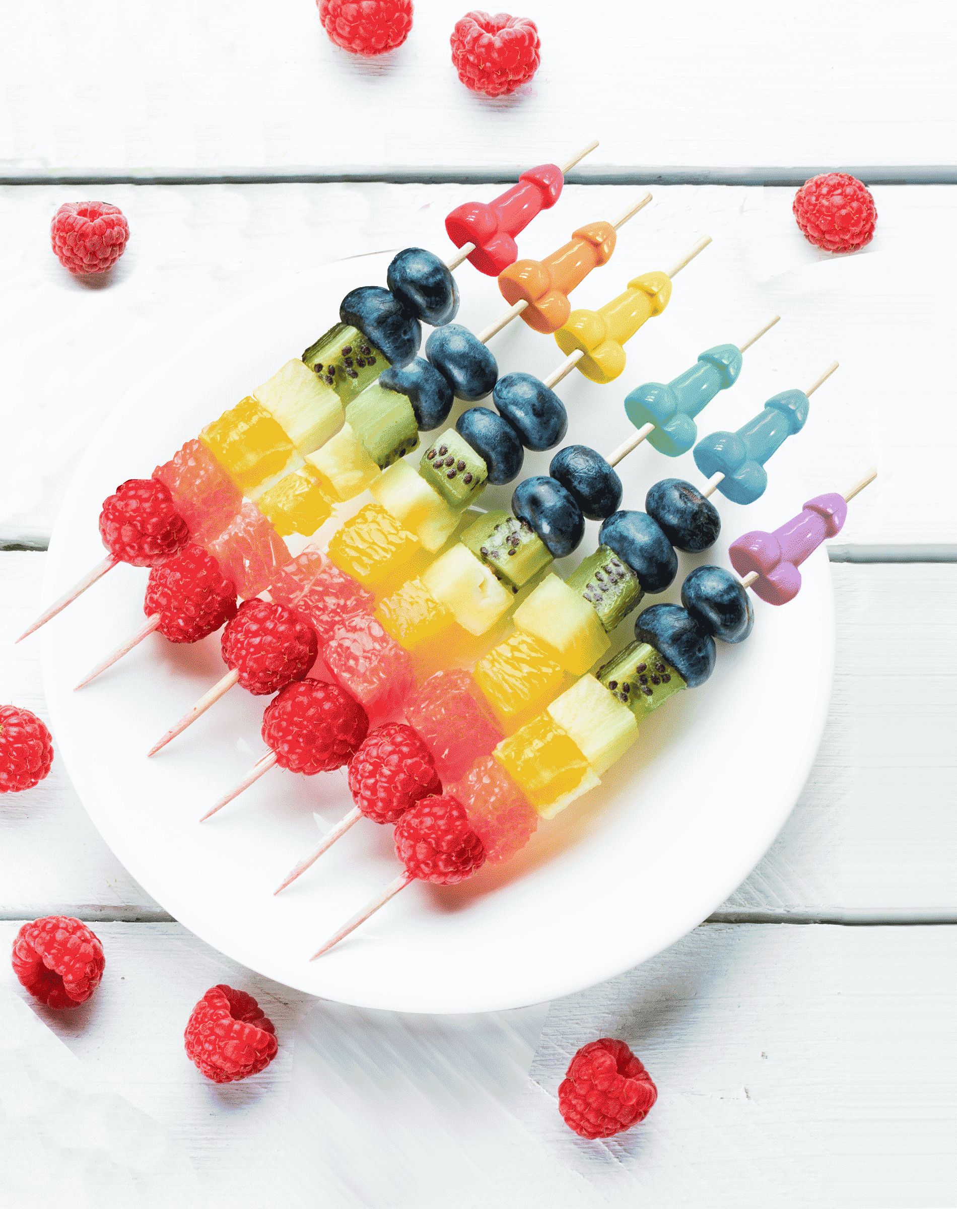 Super Fun Penis Hors D'oeuvre Picks from Lillte Genie. Add an extra touch of fun and humor to your next gathering with our Super Fun Penis Appetizer Picks! Each pack includes six 7 inches bamboo picks adorned with reusable penis tops. These whimsical pick