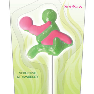 Candyprints new line of F*cker! Seesaw Style Seductive Strawberry Sex Position Suckers. Adult candy in the shape of a doggy style sex position. Seductive Strawberry flavor. Net weight 1.1 ounces. Calories: 120. Ingredients: Sugar