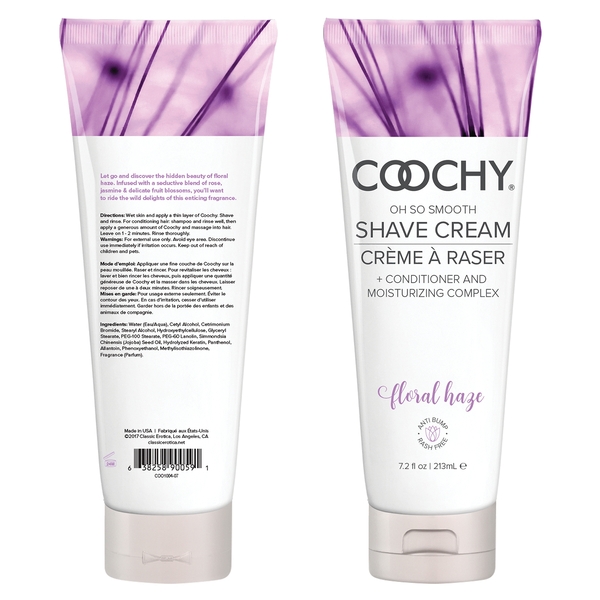 Coochy Shave Cream Floral Haze 7.2 fluid ounces from Classic Erotica. Coochy Rash Free Shave Cream dramatically reduces cuts