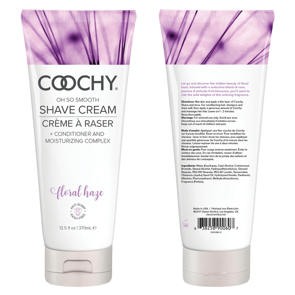 Coochy Shave Cream Floral Haze 12.5 fluid ounces Tube from Classic Erotica. Coochy Rash Free Shave Cream dramatically reduces cuts