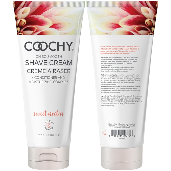 Classic Erotica Coochy Sweet Nectar Rash Free Shave Cream dramatically reduces cuts