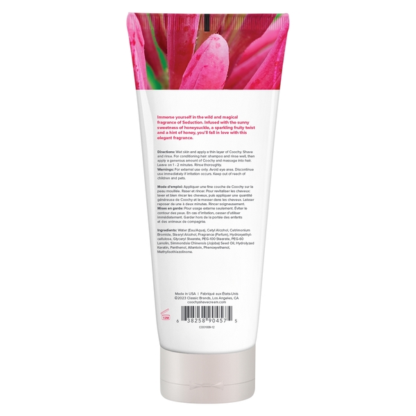 Coochy Shave Cream Seduction 12.5 fluid ounces Tube from Classic Erotica. Immerse yourself in the wild and magical fragrance of Seduction. Infused with the sunny sweetness of honeysuckle