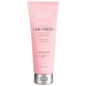 Coochy Fab Fresh Feminine Intimate Wash 7.2 fluid ounces Peony Prowless from Classic Erotica Classic Brands. Coochy Oh So Lush Fab Fresh Intimate Wash to keep your coochy feeling fresh and fabulous. This gentle wash not only refreshes