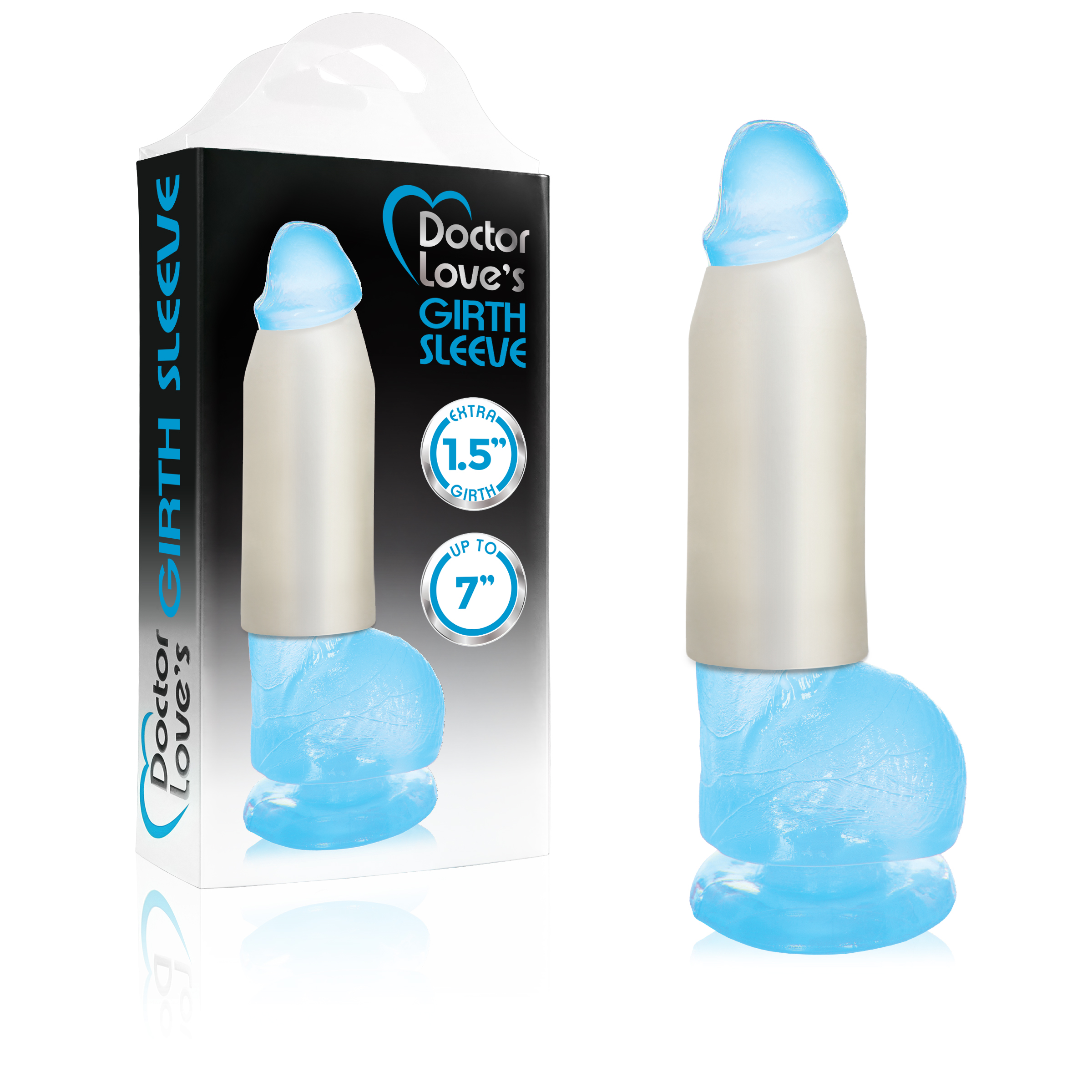 Girth Sleeve 1.5 inches Extra Girth Translucent 7 inches Trim To Fit from Doctor Love. Add extra girth. Made using Turboskin life like body safe Stretch to fit. Open ended tip. Trim for a perfect fit. Made in Canada. Categories: Penis Extensions