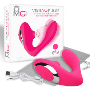 OMG Vibra G Pulse Clitoral Suction Massager with G-Spot Vibrator from Doctor Love. Vibra G Pulse Clitoral Suction Massager with G-Spot Vibrations. Rechargeable vibrations via USB port. Made using body safe phthalate free
