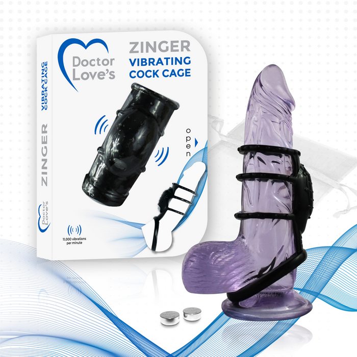 Doctor Love Zinger Vibrating Sleeve Black. Batteries and pouch included. 11