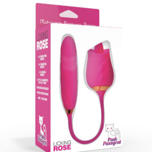 PINK PUSSYCAT LICKING ROSE