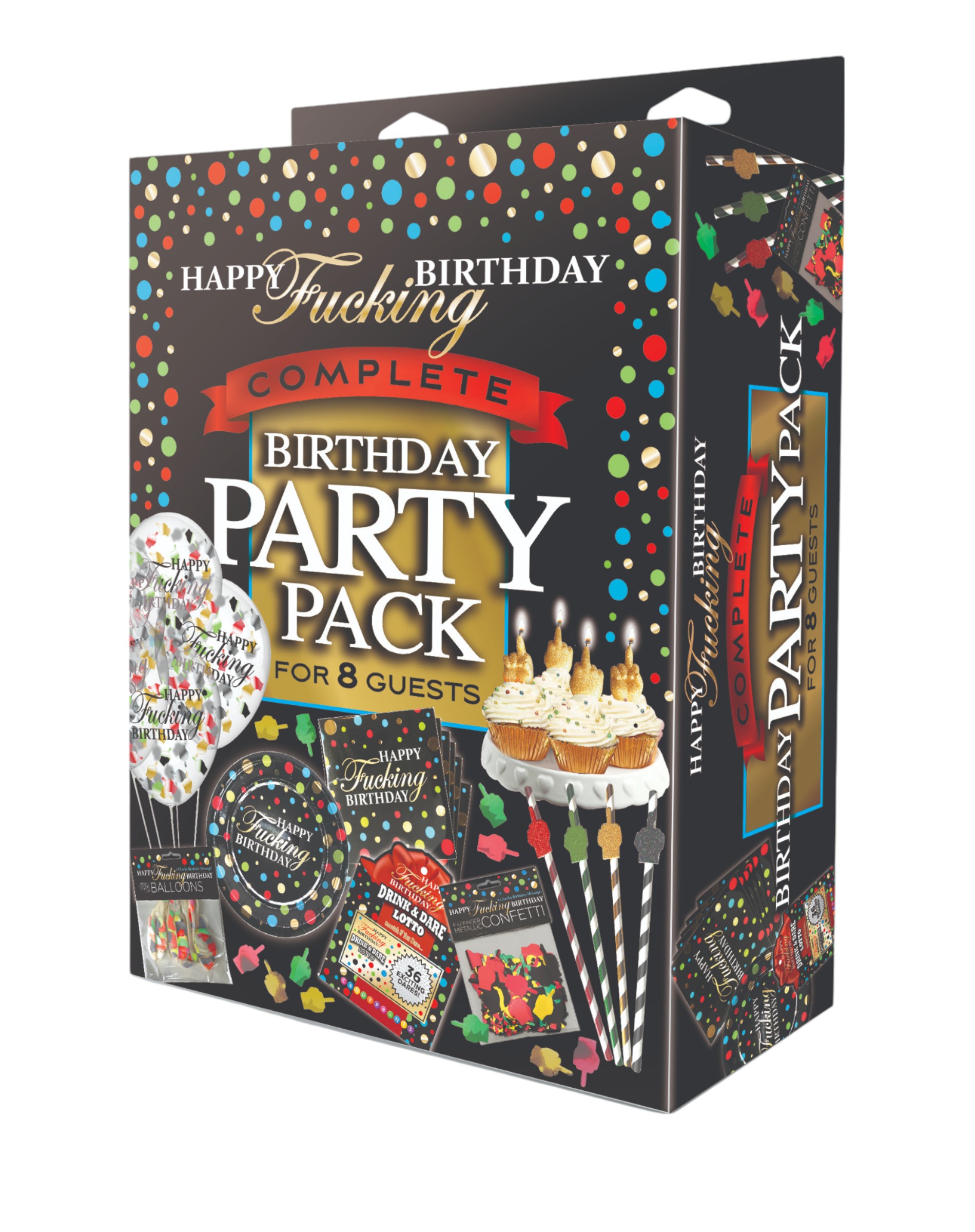 Throwing a party? Donât stressâsay it with style and a sprinkle of sass with the Happy Fucking Birthday Party Pack! Perfect for those who love a good laugh and an unforgettable bash