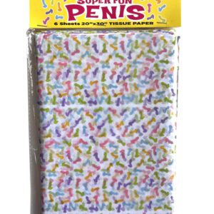 Wrap up your giggles and gifts with the Super Fun Penis Tissue Paper! Perfectly designed to bring a smile to any bachelorette party