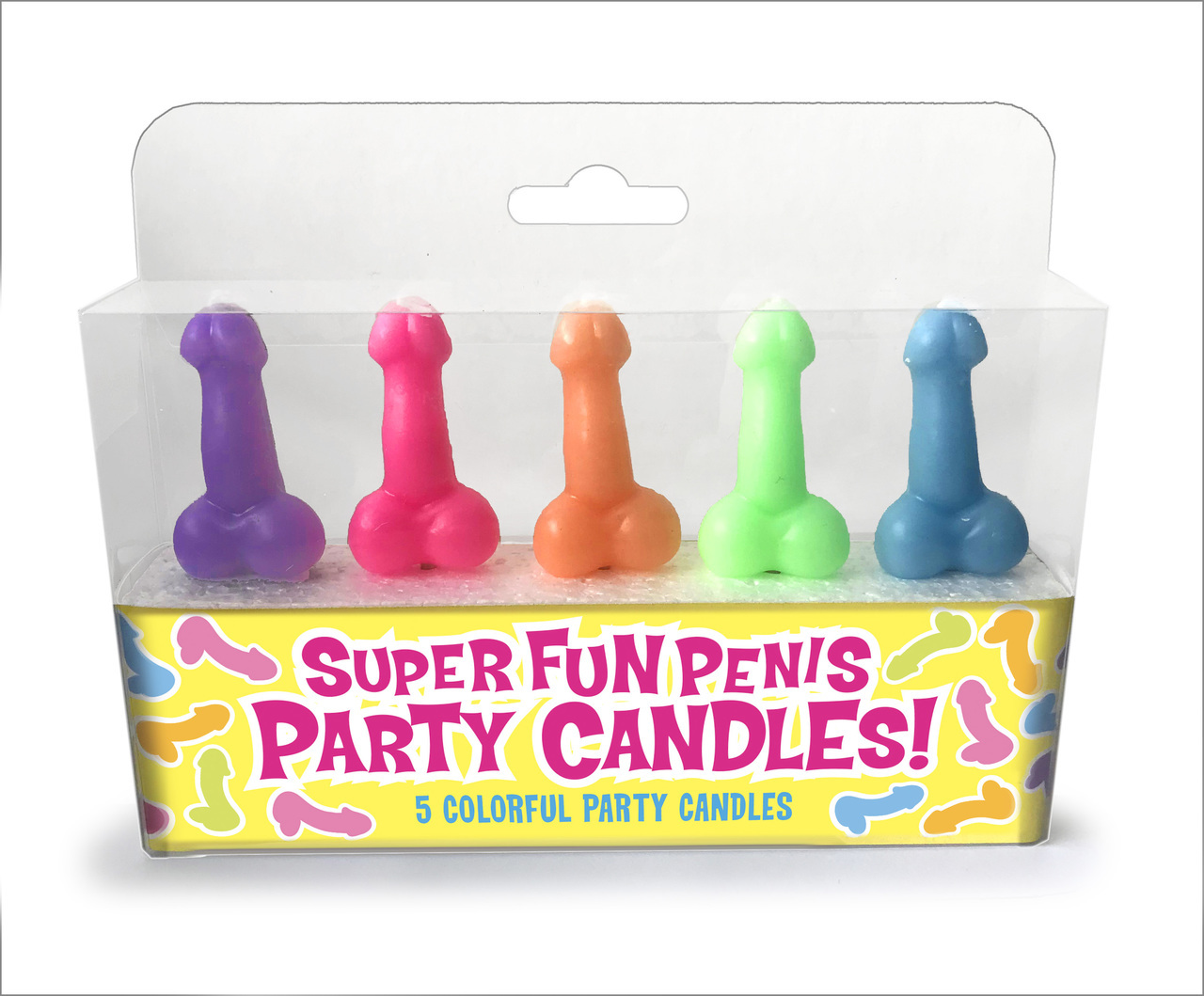 Super Fun Penis Party Candles from Little Genie Productions. Make a wish and blow with Super Fun Penis candles. These hilarious candles come in five bright colors and are perfect for your next bachelorette party. Categories: Party Games