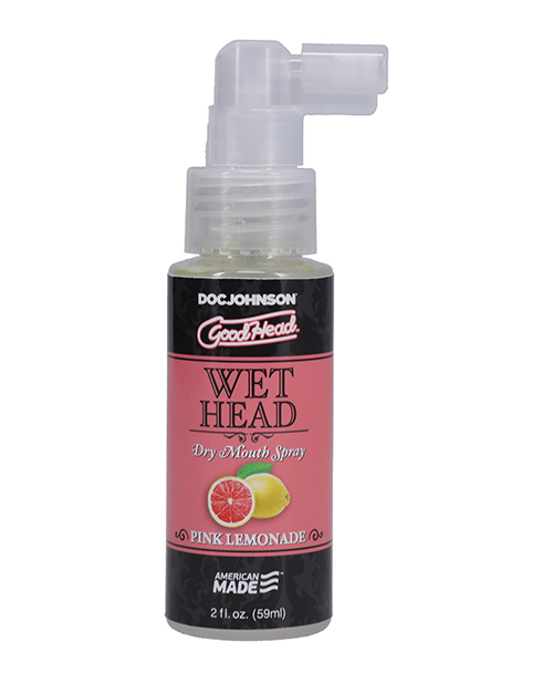 Goodhead Wet Head Dry Mouth Spray Pink Lemonade 2 ounces from Doc Johnson Novelties. Banish dry mouth during oral sex with Goodhead Wet Head Dry Mouth Spray. Available in many mouth watering flavors