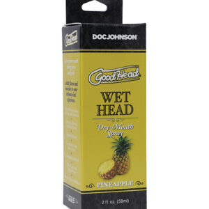 Goodhead Wet Head Dry Mouth Spray Pineapple 2 ounces from Doc Johnson Novelties. Banish dry mouth during oral sex with Goodhead Wet Head Dry Mouth Spray. Available in many mouth watering flavors