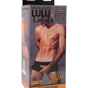 Signature Cocks Lulu of Leolulu 8 inches Dildo Ultraskyn Cock with Suction Cup from Doc Johnson Novelties Take your turn in the fan favorite couple LeoLulu with this Signature Cock. It is molded directly from Lulu's body and handcrafted in dual density li