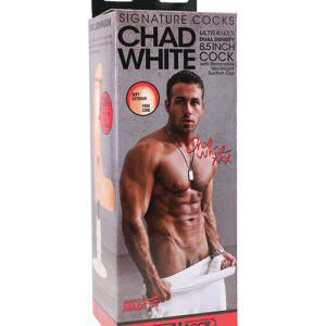Signature Cocks Chad White 8.5 inches Dildo Ultraskyn Cock with Suction Cup from Doc Johnson Novelties. Chad White's thick 8.5 inches cock is now yours for the taking! Molded directly from his thick shaft and low hanging balls