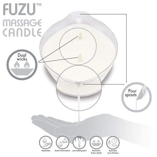 Fuzu Massage Candle Eucalyptus Calm 4 ounces from Doctor Love. A romance inspiring candle