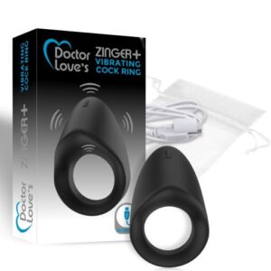 Rechargeable Vibrating Cock Ring Black from Doctor Love. Size 2.7 inches by 1.6 inches. 3 speeds 20 patterns of silent vibrations. 50 dB per minute. Up to 13
