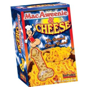 Macaweenie and Cheese Edibles from Hott Products Unlimited. Enjoy a bowl full of delicious MacAweenie and Cheese shaft tonight for dinner. Penis Shaped Pasta With Real Kraft Cheese! Follow the instructions on how to prepare your MacAweenie and Cheese to i
