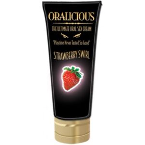 Oralicious Strawberry Oralicious the ultimate oral sex cream delicious flavor Strawberry Swirl. Easy to use. Spread it on and Lick it off. Bring your partner to new euphoric heights with this tasty and tantalizing oral sex cream. Experience erotic sensati