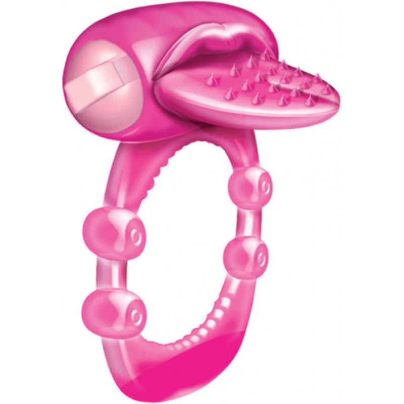 Xtreme Vibe Nubby Tongue Extreme Magenta Pleasure Ring from Hott Products. Super soft sensuous Silicone. Super powerful motor. Up to 40 minutes + of powerful vibrating pleasure! Waterproof vibrations. Made with body safe materials Phthalate free. One siz