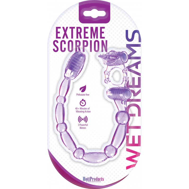 Super Xtreme Vibe Scorpion with stinger anal vibe from Hott Products is available in two colors: Magenta and Purple. Each sold separately. Please and tease your partner into sexual bliss with the scorpion pleasure ring! Pamper your lover into an erotic fr