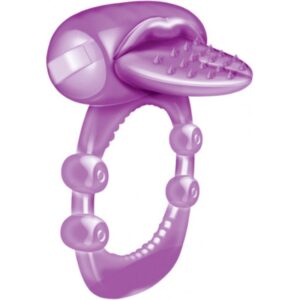 X-Treme Vibe Nubby Tongue Purple from Hott Products. High powered motors promote super stimulation to both pleasure zones! Warning: may cause Intense screams of ecstasy! Sex toy is made using phthalate free