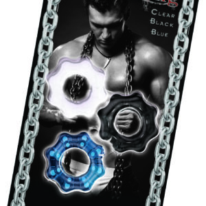 Chain Gang Erection Rings 3 Pack. Individually wrapped cock rings in three assorted colors: Black