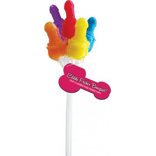 Edible Pecker Bouquet 72 Pieces Pail Display from Hott Products Unlimited. Do up your party the right way with the Edible Pecker Rose Bouquet! Six delectable flavors of Edible Pecker Candy Fun. Great tasting erotic treats that are as much fun to play with