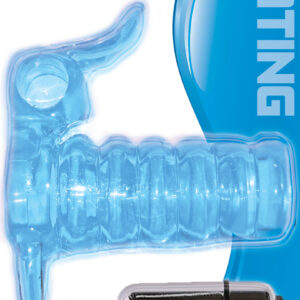 Wet Dreams Plumb Bunny Penis Rabbit Sleeve Blue from Hott Products Unlimited. Super charge your manhood with the Plump Bunny Thickener Sleeve with Tickler Stimulation Ears and Scrotum Ring! The raised ribbed sleeve is specially designed to help thicken an