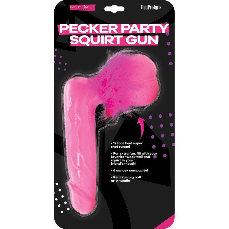 Pink Pecker Party Squirt Gun from Hott Products Unlimited. Nothing is as much fun as a pecker squirt gun! When you squirt anyone within range
