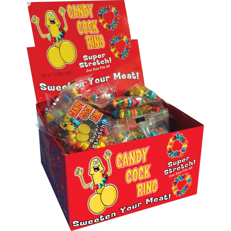 Candy Cock Ring 50 Pieces Display Point of Purchase from Hott Products Unlimited. Lick