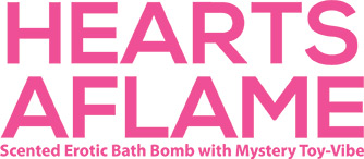 Hearts Aflame Erotic Bath Bomb from Hott Products. Scented Erotic Bath Bomb with Mystery Toy Vibe. Explore your most intimate passions with the Hearts Aflame formulated to set the perfect mood for you and your lover to get caught up in a sensuous steamy w