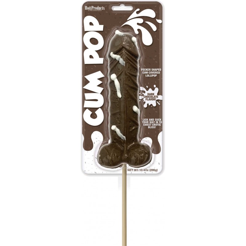 Cum Cock Pops Dark Chocolate from Hott Products. Pecker shaped cum covered Chocolate Lollipop. Flavor Dark Chocolate. Features: pecker shaped cum covered dark chocolate. Great taste. 10.4 ounces. Categories: Party Games