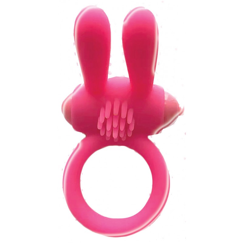Wet Dreams Bunny Buster Vibrating Cock Ring with Turbo Bunny Motor from Hott Products Unlimited. Vibrating cock ring features an easy on easy off switch. Super powerful motor. Vibrating cock ring requires 3 AG3/LR41 batteries