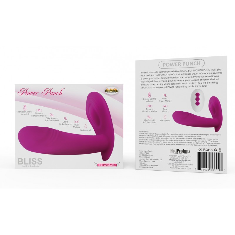Bliss Power Punch Thrusting Vibe 10 Functions from Hott Products. When it comes to intense sexual stimulation