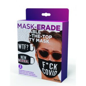 (WD) Mask-Erade Masks 3 Pack from Hott Products. Reusable Over The Top Safety Mask. Protection from Dust