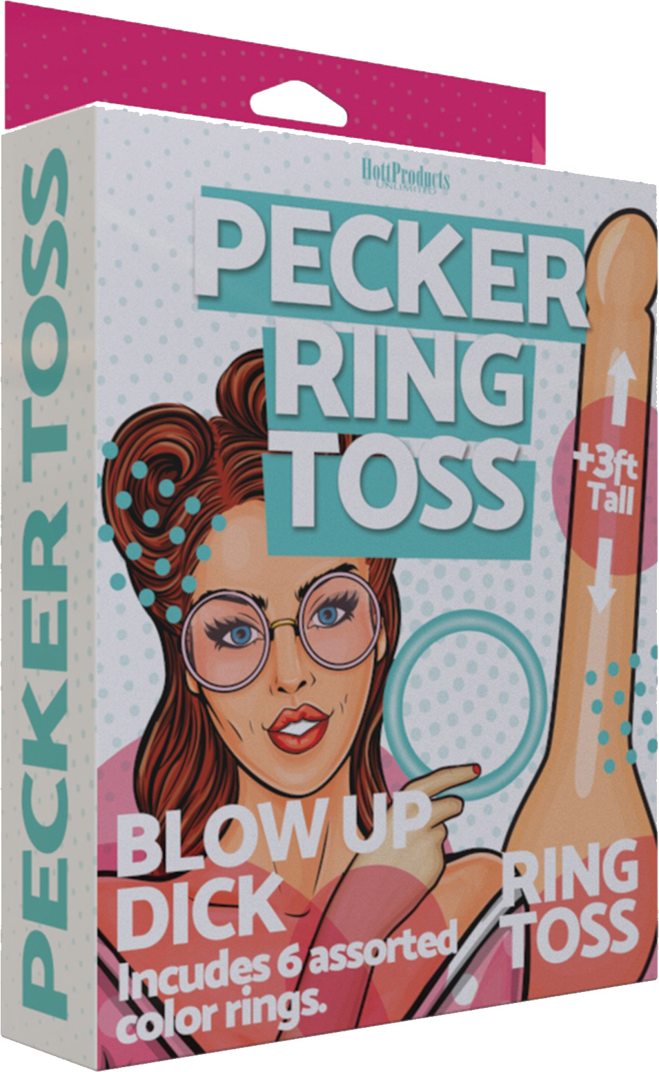 Inflatable Pecker Ring Toss Game from Hott Products Unlimited. Inflatable Pecker Ring Toss Play Set comes complete with six plastic rings to toss and a blow up penis. This complete little fun Pecker Party Pack will help you and your friends get down to s
