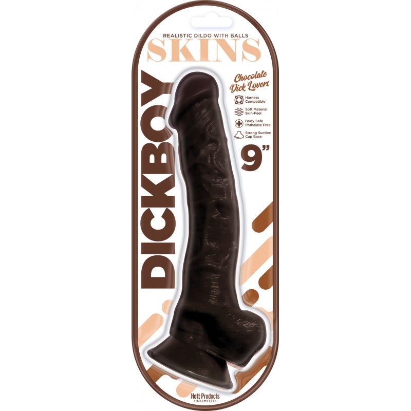 Dickboy Skins Chocolate Lovers 9 inches Dildo from Hott Products. Dickboy Dildos are specially designed with a Realistic Firm Shaft
