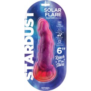 Stardust Solar Flare 5.7 inches Fantasy Dildo from Hott Products. Overall length 6 inches Texturized Suction Base Dildo for an out of this world experience. Break through into a Sexual New Dimension with Starduat Solar Flare! This highly advanced Silicone