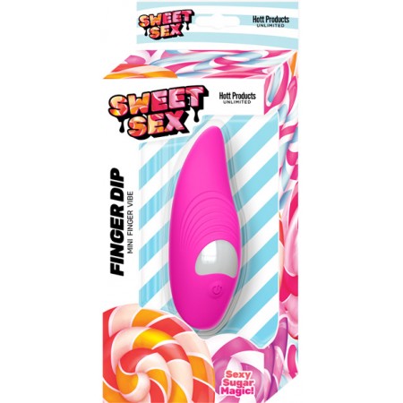 Sweet Sex Finger Dip Finger Vibrator Magenta Pink from Hott Products Unlimited. Finger Dip - Mini Finger Vibe. Sweet Sex adult toy line was created for those looking to add a little extra Sexy Sugar Magic to intimate play time! Each adult toy in the Sweet
