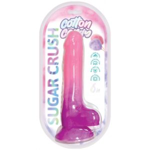 Cotton Candy Sugar Crush Silicone Dildo 6 inches Pink/Purple from Hott Products Unlimited. Cotton Candy Adult Play Toys are the perfect little play time toy to spark your inner most desire when it comes to intimate play! these little gems are uniquely con