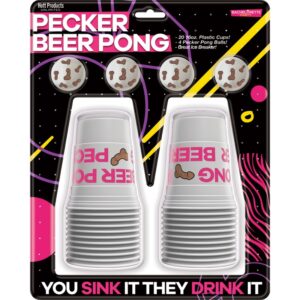 Pecker Beer Pong Set from Hott Products. You sink it they drink it. Beer Pong takes on a whole new Bouncing Feel with the Pecker Beer Pong Play Set! Comes complete with Cups and Pong Balls. This complete little fun pack will help you and your friends get