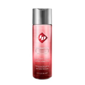 ID Sensation Lubricant from Westridge Laboratories 2.2 fluid ounces. Sensually stimulating. Improved formula. Improved formula. Warming Lubricant! Wild Warmth! ID Sensation Warming Liquid warms on contact