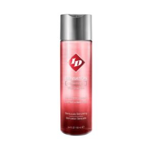 ID Sensation Personal Lubricant 4.4 fluid ounces. Sensually stimulating. Improved formula. Warming lubricant! Contains Vanillyl Butyl Ether for a gentle warming sensation. Cinnamon botanical extract provides a pleasant spicy scent. Does not contain capsic