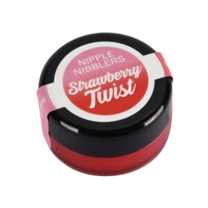 Nipple Nibblers Cool Tingle Balm Strawberry Twist 3g from Classic Erotics. Add a new level of cool to foreplay with Nipple Nibblers tingle balm. The kissable formula provides a tasty and delightfully tingling sensation for enhanced arousal. Features: cool