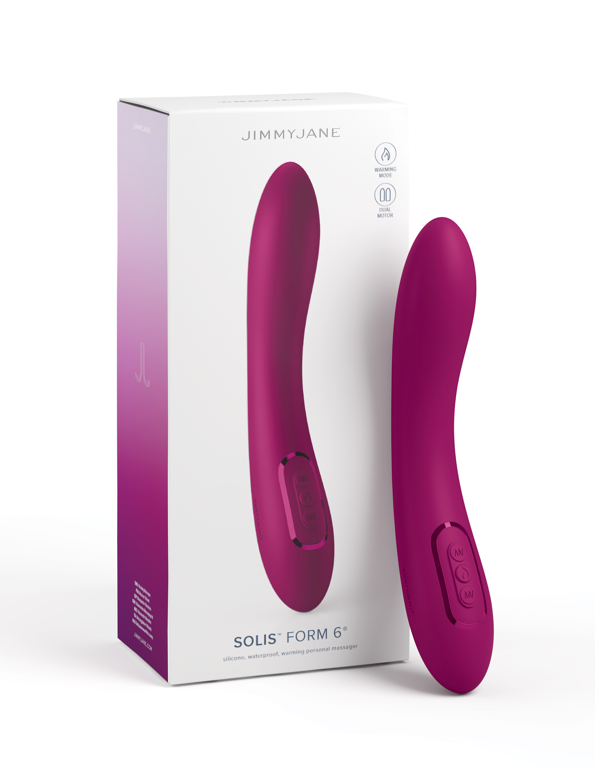The JimmyJane Solis Form 6 offers unique and powerful stereophonic vibrations that will leave you feeling deeply satisfied. The smooth Silicone exterior feels amazing against the skin